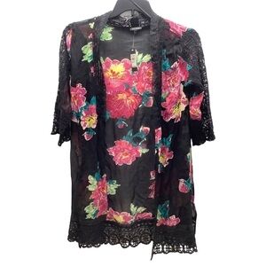 River Island Boho Floral and Lace Trim Cover Up New With Tags